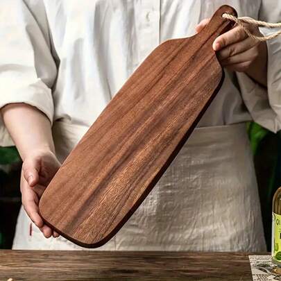 Tabla de cortar de madera de palo de rosa, tabla de cortar tipo carnicero, bandeja de desayuno, bandeja de servir, tabla para queso y charcutería para carne, queso, pan, verduras y frutas, tabla de cortar para cocina en el hogar y dormitorio, regalo para chef, con orificio para colgar | Ideal para regalos navideños, tabla de cortar de cocina | Tabla de cortar de madera rústica