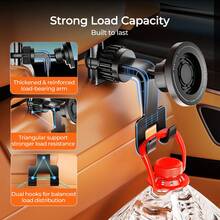 REMAX Universal Car Headrest Bracket With Dual Hooks And Magnetic Phone Holder, Screw Lock Stable No Shake, 360° Rotation Adjustable Angle, Auto Accessories, Easy Installation Car Storage, Car Supplies, Car Essential - Magnetic Mount - View 5