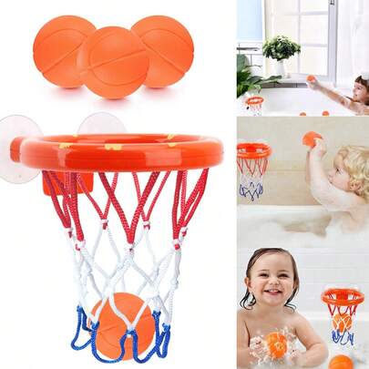 4pcs Kids Basketball Hoop Set, Including Basketball Hoop, Basketball Net, Indoor Basketball Rack Wall Mount, Suction Cup, Mini Basketball