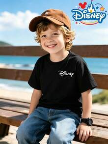 Official Authorization Disney Zootopia Nick Wilde Judy Hopps 3D Breakthrough Print Kids T-Shirt, Boys Cute Cartoon Graphic Short Sleeve Tee, Summer Casual Tops For Daily Wear Theme Park, Children's Holiday Gift - 黑色 - 查看 2