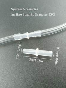 50 buah Aksesoris Akuarium/Tangki Ikan Mas/Akuarium, Konektor Lurus Selang Udara Diameter Dalam 4mm - View 2