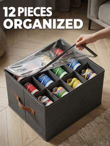 1Pc Foldable Shoe Box With Lid | Dust-Proof Storage Box For Shoes, Shoe Organizer For Closet, Space Saving Shoe Storage Organizer Cabinet - Multicolor - View 3