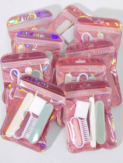 10pcs/Set Nail And Foot Care Kit, Mini Nail File And Wooden Nail Clipper Set, Double-Sided Nail File, Wooden Cuticle Pusher, Nail Cleaning Tools, Nail Clippers, Acrylic Nail Decoration Brush, Suitable For DIY Nail Care And Maintenance, Also Can Be Used As Holiday Or Party Gifts, Compact And Convenient.