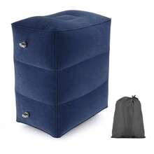 1pc Footrest, Travel Inflatable Foot Cushion, Adjustable Height Inflatable Footrest, Suitable For Airplane, Car, Bus, Train, Office Use, Helps Long-Distance Flight Sleep, Travel Inflatable Foot Cushion Pillow, Height Adjustable, Leg Support On Airplane (Pump Available For Purchase). - Height-adjustable Inflatable Footstool - View 8
