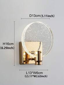 1pc Modern Crystal Wall Lamp With Bubble Shade - 5W LED Light, Battery-Free Design, Suitable For Bedroom, Living Room, Hallway, Entryway And Bedside Decor - Multicolor - View 13