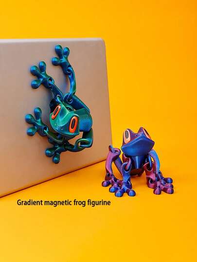 Nam châm hình ếch in 3D dùng để tủ lạnh - Có khớp cử động, phát sáng trong bóng tối, đồ chơi giáo dục cho trẻ em từ 3 tuổi trở lên, quà tặng trang trí độc đáo cho bé trai và bé gái.
