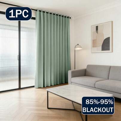 Bộ 1/2 rèm cửa polyester màu trơn, cản sáng, cách nhiệt, thích hợp cho nhà bếp, phòng ăn, phòng khách, phòng ngủ, phòng học, màu đen hoặc xám đậm.