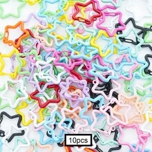 10个彩色珐琅星形弹簧钩 - 锌合金弹簧钥匙扣，适用于DIY钥匙、狗绳和包包，耐用星形登山扣五金件 - 五角星彈簧扣 - 查看 12