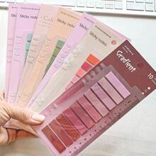 200 miếng/gói, giấy dán tự dính, giấy ghi chú, giấy đánh dấu trang, giấy ghi nhớ, đồ dùng văn phòng phẩm và trường học, mùa tựu trường. - Một cỡ - Xem 2