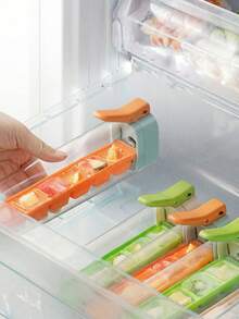 1个单手一键式带把手玻璃制冰托盘，单手托盘，模具，方形托盘，6腔方形模具，适用于冰饮 - 彩色 - 查看 5