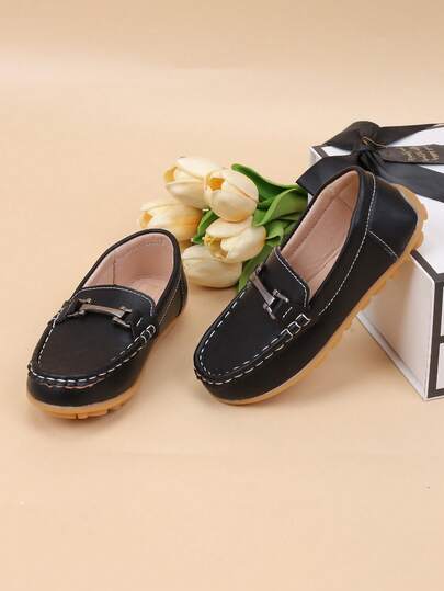 儿童休闲平底乐福鞋一脚蹬鞋