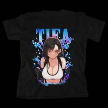 2026 New Tifa Lockhart FF7 Retro T-Shirt - Waifu T-Shirt,  7 T-Shirt, Men's And Women's Summer Loose Fashion Top - 白色 - 查看 4