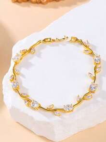 1pc Luxury Elegant High-End Personalized Multi-Color Zirconia Stone Bracelet, Suitable For Women's Daily Wear And Gift - Chain Bracelet - View 3