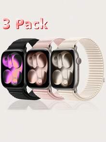 3入組彈性環扣錶帶，適用於 38mm 40mm 41mm 42mm 44mm 45mm 46mm 49mm，男女通用，可調節運動彈性透氣尼龍編織錶帶，適合 Series Ultra/SE/11/10/9/8/7/6/5/4/3/2/1，返校季適用 - 彩色 - 查看 13
