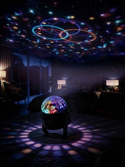 Đèn DJ hình quả cầu disco, đèn tiệc, đèn nhấp nháy xoay RGB trên sân khấu, đèn trang trí tạo không khí phù hợp cho Giáng sinh, đám cưới, quán bar, quán cà phê và trưng bày cửa hàng cho lễ tốt nghiệp, sinh nhật, đám cưới, trang trí quán bar mùa hè.
