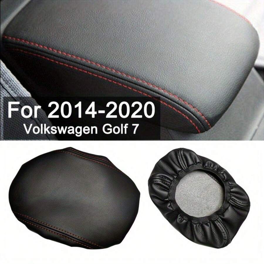 PU Leather Car Armrest Cover For VW Golf 7 MK7 2012-2020 Center Console Lid Armrest Box Protective Case - B - View 1