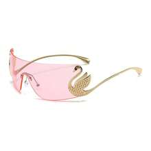 Gafas de moda versátiles y listas para fotos de vacaciones de alta gama con lentes de gradiente de diamante de cisne, estética de lujo francés - N132 - Ver 15