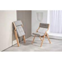 Homefun With Padded Folding Chair, Two-Piece Wooden Padded Folding Chair Set, Portable Folding Dining Chair For Entertaining Guests, Kitchen, Office, Wedding And Party, Gray - 卡其色 - 查看 5