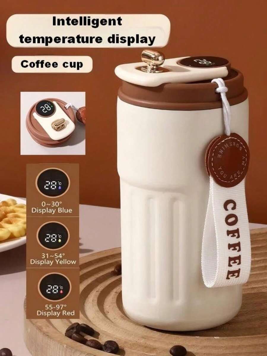 1 cốc giữ nhiệt cà phê bằng thép không gỉ 450ml có quai xách, cốc du lịch hai lớp cách nhiệt chân không, chống rò rỉ, có thể tái sử dụng, giữ nóng/lạnh, chống trượt, thích hợp cho văn phòng, cắm trại và sử dụng hàng ngày. - Nhiều màu - Xem 1