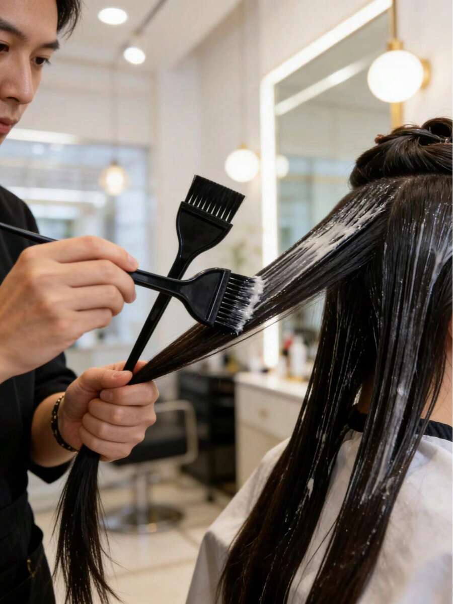 2件套专业染发刷套装 - 轻松上色，均匀着色 - 沙龙专业人士和DIY美发爱好者的理想之选 - 专为在家轻松打造个性造型而设计，包含美发工具、美发产品和配件，适用于沙龙、水疗中心和旅行。 - 黑色 - 查看 1