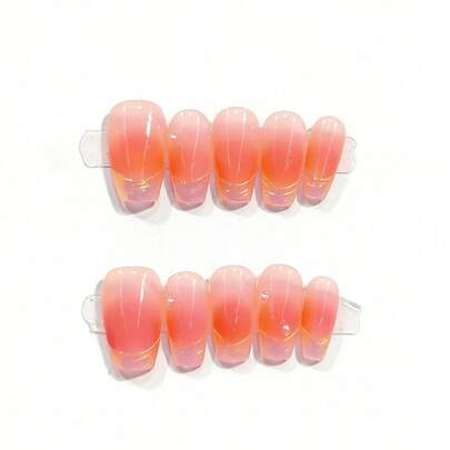nailrosy 10 miếng dán móng tay hình nơ hồng trắng | Móng giả hình quan tài có thể tái sử dụng | Bộ móng nghệ thuật acrylic thủ công thanh lịch | Móng tay cưới | Móng tay dễ thương | Quà tặng cho phái nữ | Móng tay thiết yếu | Móng tay hàng ngày | Đính đá
