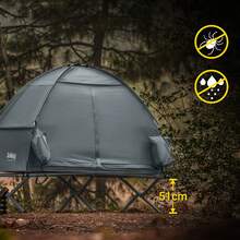 SoBuy Camping Tent, Single Tent, Light Grey, Approx. 193x160x86cm (WxHxD) With Lamp Hook And Shoe Storage Pockets, 2-In-1 Tent For 1 Person, Practical OGS32-II-HG - Grey - View 5