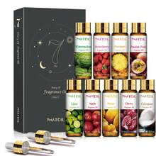 PHATOIL 高级水果精油套装 9 瓶装 10ml/0.33fl.Oz 精油套装 香氛精油，适用于肥皂、蜡烛制作、香薰机、加湿器、DIY 香水 - 青柠/苹果/芒果/百香果/草莓/西瓜/樱桃/椰子/菠萝 - 9 pcs/set-05 - 查看 7