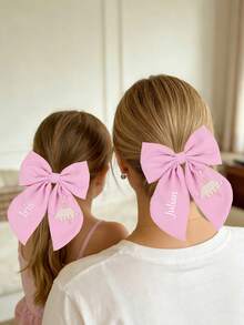 Customized Embroidered Bow Hair Clips, Sweet Ballet Girl Bow Hair Barrettes, Customized Mother's Day Hair Accessories, Party - Multicolor - View 2