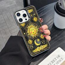 Nueva Funda Para TeléFono MóVil De DiseñO Celestial Con Sol Y Luna Dorados, ProteccióN Contra CaíDas, Compatible Con For  17/17 Promax/16 Pro/15/14/13/12/11/7/12X/Xs/8/Plus Y Sumsong S25/S24/S23/S22/S21/FE/Ultra/Plus/A51/A53/A71/A73/A72S, /Honor/Redmi//. - Color 1 - Ver 3