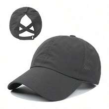 1pc Quick Drying Ponytail Baseball Cap, Sun Protection Cap, Women's Sports Cap, Camping Cap, Hiking Cap - White - View 8