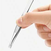 1pc High Precision Eyebrow Trimming Tweezers, Stainless Steel Eyebrow Tweezers, Suitable For Fine Hair And Whiskers, Ultra-Thin Flat Tip Trimming Tool, Suitable For Home And Salon Use. High Quality Stainless Steel Tweezers, Depilation Tweezers, Ingrown Hair Tweezers, Curved Tweezers, Facial Care Tools, Women's Razors. - One Size - View 9