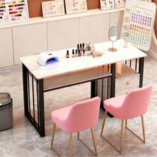 Mesa Manicura Profesional Minimalista Con 3 Cajones ,140cm - Multicolor - Ver 1