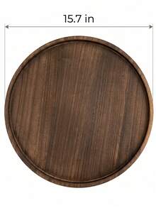Minimalist Round Wooden Tray, Aesthetic Decorative Catchall Tray For Coffee Table, Vanity Perfume Organizer, Boho Home Room Decor - Dark Brown - View 12