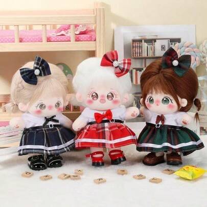 20cm Doll Clothes Suit Collection, Doll Clothing For Dressing Up, JK Uniform Skirt Outfit Sets, Doll, Clothes For Stuffed Animals, Star Fan Merchandise Doll Clothes, Party Favors, Birthday Gifts(Doll Not Included)