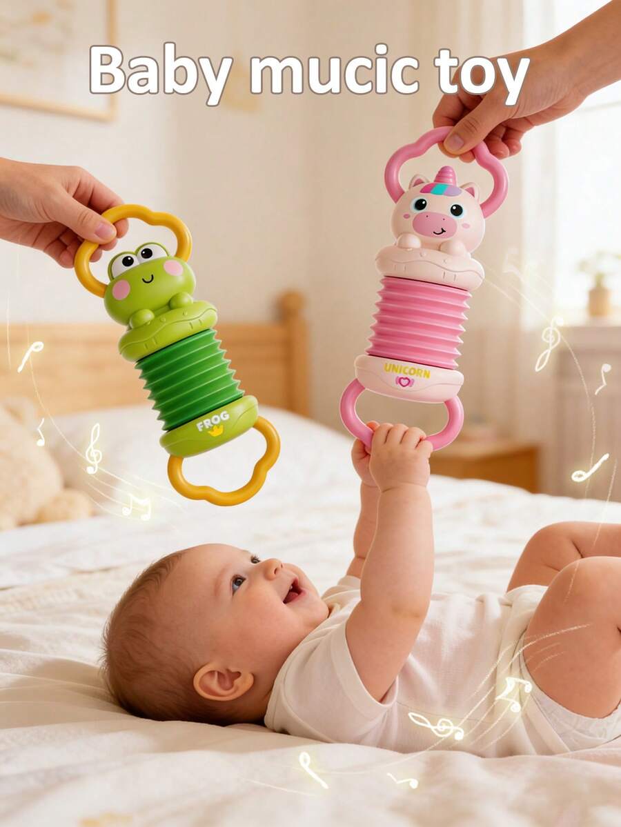 1pc Baby Accordion Music Toy, Infant Early Music Education Musical Instrument Toy, Music Enlightenment Toy, Early Learning Handheld Musical Instrument Toy, Portable Lightweight Travel, Children's Intelligent Musical Instrument, Can Enhance Grasping And Motor Skills, Promote Visual And Auditory Development, Suitable For Music Education, Parties And Concerts, Perfect Gift For Birthdays And Holidays, Comfortable Grip Instrument - Multicolor - View 1
