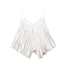 Women's Y2K Style Satin Draped Camisole V-Neck Sexy Flowy Tank Top, Suitable For Party, Club, Spring/Summer Casual - Beige - View 5