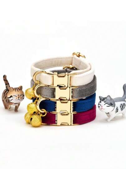 1 szt. pluszowa obroża dla kota z dzwonkiem, regulowana wygodna obroża dla kota, naszyjnik z obrożą dla kota z dzwonkiem dla małych kotów, dekoracja dla zwierząt