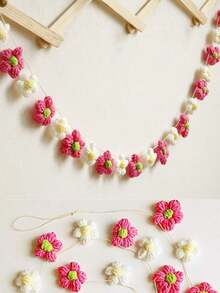 1pc Sunflower Bow Decor Woven Floral Boho Farmhouse Style Floral Hanging Rope Cute Room Decoration Home Party Wedding Holiday Photo Backdrop Suitable Living Room Bedroom Dorm Apartment Entryway Spring Summer Festival Celebration Decor - Nhiều màu 2 - Xem 5