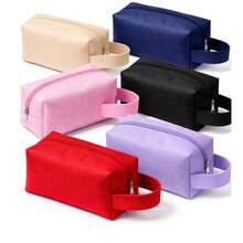 Kit 5 Plain Toiletry Bags Without Print To Personalize Gift - Beige - View 8
