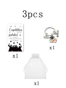 3pcs/Set 2026 Graduation Gift Set, Includes Keychain, Thank You Card And Chiffon Ribbon, Graduation Party Favors, Graduation Cap Shaped Keychain Decor, 2026 Graduation Gift, Graduation Ceremony Souvenir, Suitable For Graduation Gifts, Adult Party Favors, Gifts For Her/Him - View 10