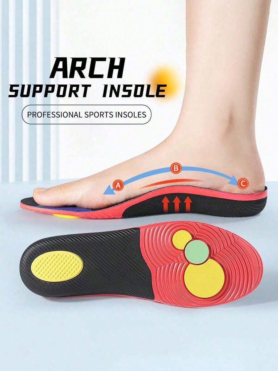 1 Pair Arch Support Shoe Insoles With High Elastic Shock Absorption And Anti-Twist, Unisex Sweat-Absorbing Breathable Shoe Accessories, Ideas