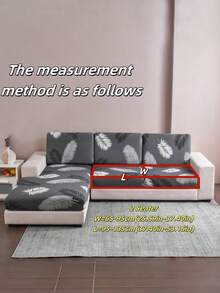 1pc Decorative Sofa Seat Cushion Cover, Non-Slip Elastic Full Wrap Outdoor Waterside Sofa Cushion Cover, Backrest Cover For Single/Double/Three/Four-Seater Sofa, Milk Silk Fabric Printed Feather Design, All Season - Multicolor - View 17