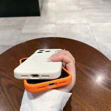 1个哑光液态硅胶极简磁吸手机壳，兼容 17 Air 16 15 14 13 12 Pro Max Plus，支持无线充电，柔软硅胶后盖 - 橘色 - 查看 3