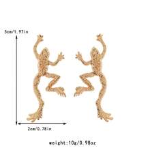 ZA 女士 3D 青蛙造型夸张耳环 | 金/银色调 奇特波西米亚风格，复活节母亲节礼物，沙滩派对饰品 - 青蛙 - 查看 7