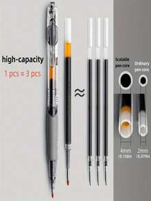 [1/3/5/6/12 Chiếc] Bút bi mực đen, đầu bút gel 0.5mm, viết trơn tru, có thể thu gọn, dung tích lớn, mực khô nhanh, thích hợp cho học sinh, nhật ký, nam và nữ. - Nhiều màu - Xem 11