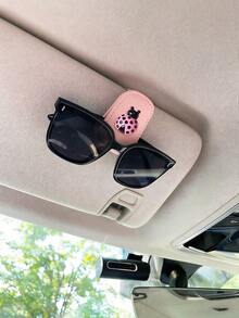 Ladybug Car Sunglasses Clip, Creative Car Sun Hat Eyewear Frame, Lady's Business Card Holder, Car Interior Accessories, Car Essential Items, Car Parts, Women's Car Accessories - đen - Xem 5