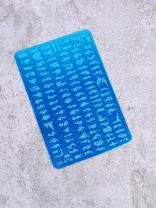 1pc Nail Art Printing Steel Plate, Stainless Steel Nail Stamping Template Tool - Silver - View 2