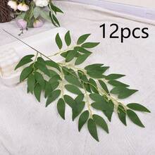 1 pieza/6 piezas 65cm Hojas de eucalipto artificiales, Ramas de eucalipto falsas, Adecuadas para DIY en pared, arreglo de escena, florero de sala de estar, dormitorio, decoración de boda y fiesta, decoración de mesa. Aplicable para decoración de otoño e invierno, hogar, cocina, boda, centro de mesa de comedor, oficina, jardín, decoración de Acción de Gracias al aire libre - Verde - Ver 11