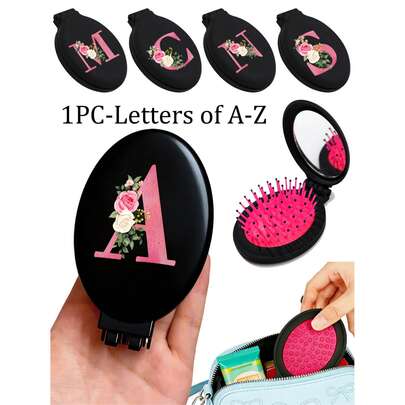 1 Lược mini có gương, màu thanh long, in hình hoa chữ cái đầu A-Z; Lược gấp du lịch cầm tay, lược bỏ túi cho nữ, lược gấp có túi khí, lược massage 2 trong 1. Vỏ nhựa chắc chắn, không dễ bị mòn hoặc hư hỏng, bền và sử dụng lâu dài; Thuận tiện mang theo, thiết kế đa chức năng giúp chải tóc và massage da đầu hiệu quả. Phù hợp với nhiều kiểu tóc khác nhau. Có thể dùng làm quà tặng cho Ngày của Mẹ, Ngày Valentine, các bữa tiệc, kỷ niệm, mùa tựu trường, lễ tốt nghiệp.