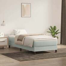 vidaXL Struttura letto a molle, letto imbottito per camera da letto, struttura letto con rete a doghe e gambe di supporto, letto singolo per camera da letto, velluto grigio chiaro 80x200cm - Grigio Chiaro - Visualizzare 19
